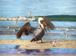 Beach Party by one of the marine artists featured at Coastal Outfitters